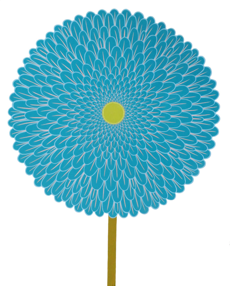 Teal Zinnia, 2025
acrylic on paper
28" x 22" 