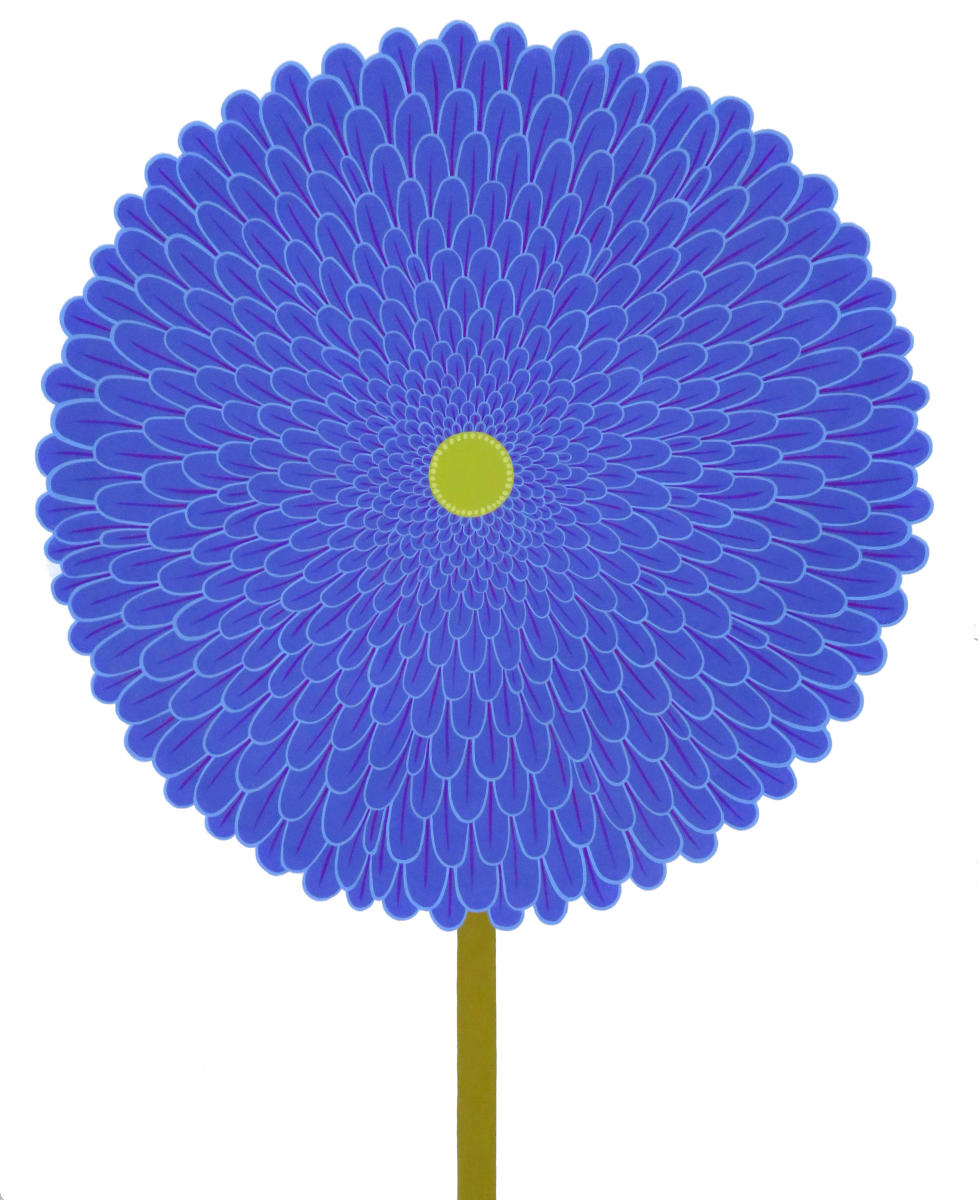 Blue Violet Zinnia, 2025
acrylic on paper
28" x 22" 