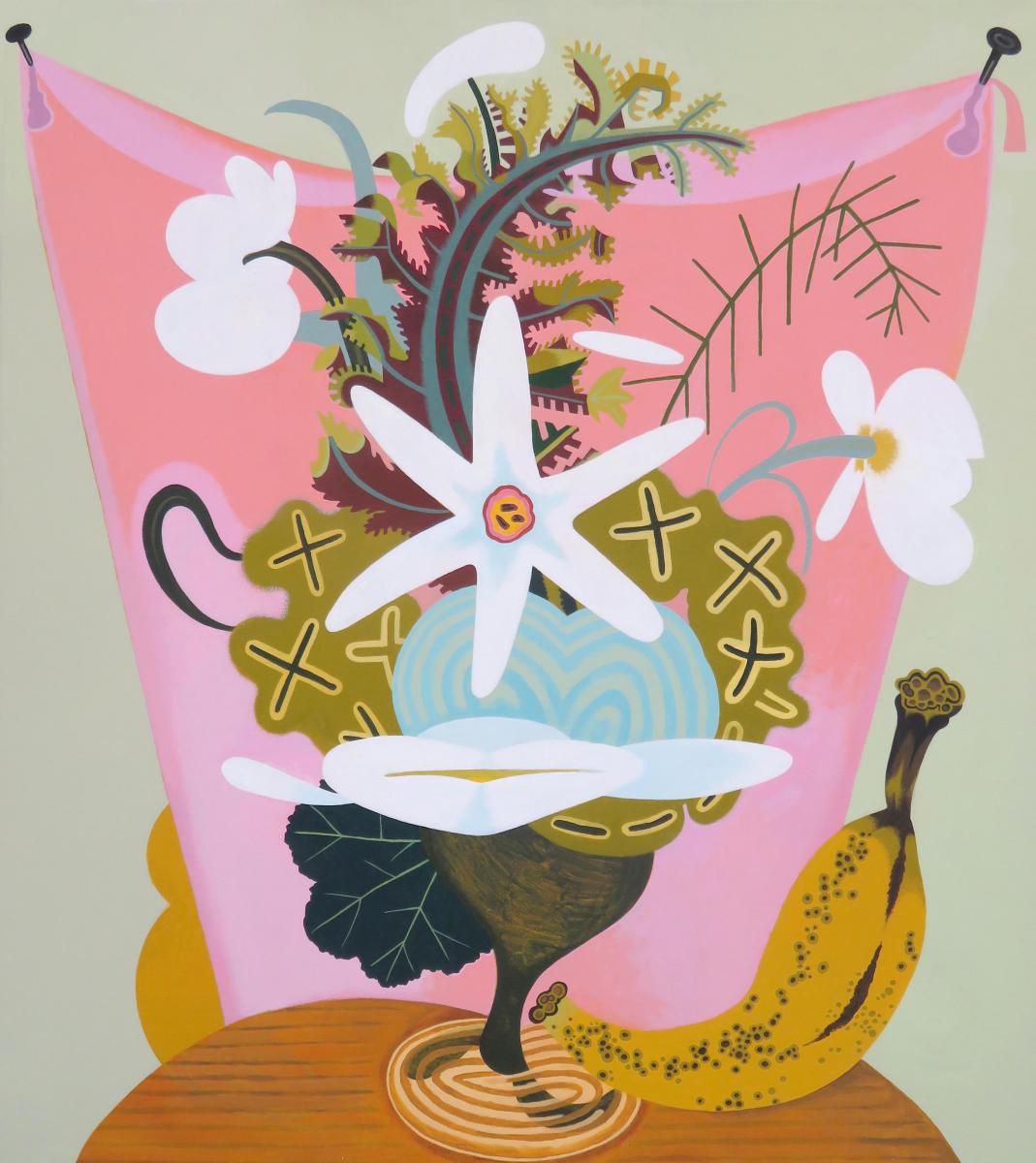 And a Banana   2024
acrylic on linen   42" x 38"