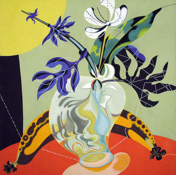 Like Life #9, 2009
casein and collage on panel
18" x 18"