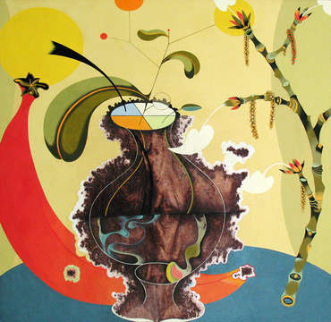 Like Life #8, 2009
casein and collage on panel
18" x 18"