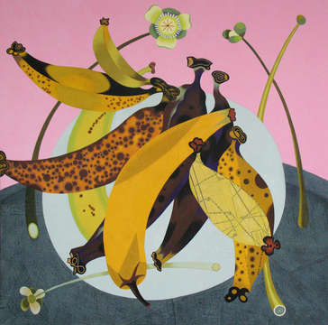 Like Life #10, 2009
casein and collage on panel
18" x 18"