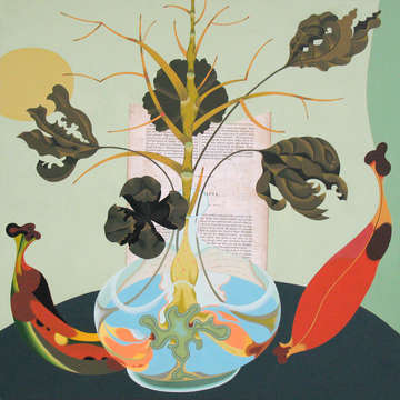 Like Life #13, 2010
acrylic and collage on panel
18" x 18" 
#13 (Winter 2010)