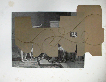 The Eye of the Dog
2011
paper collage with thread 
19.5" x 24" 