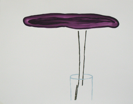Purple Foreshortened Flower, 2014
acrylic on paper
24" x 30"