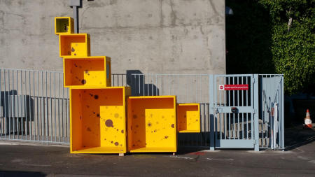 Because It Has a Peel (installation view at Bergamot Station Santa Monica, CA)
2016
wood, paint
9.5' x 9' x 3'
Bergamot Station, Santa Monica, CA