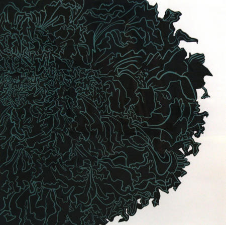Zinnia (Paynes Grey), 2018
acrylic on paper
25" x 25"