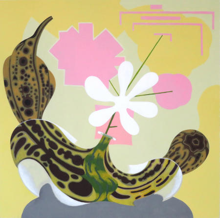 Reflected Banana #9, 2020
acrylic on panel
16" x 16"