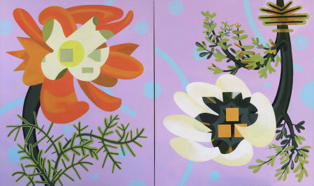 Oopsie, 2022
acrylic on linen
diptych 42" x 71"