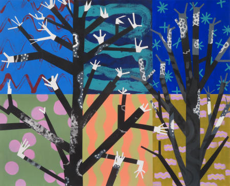 Two Trees
2024
acrylic on paper collage
34" x 42"